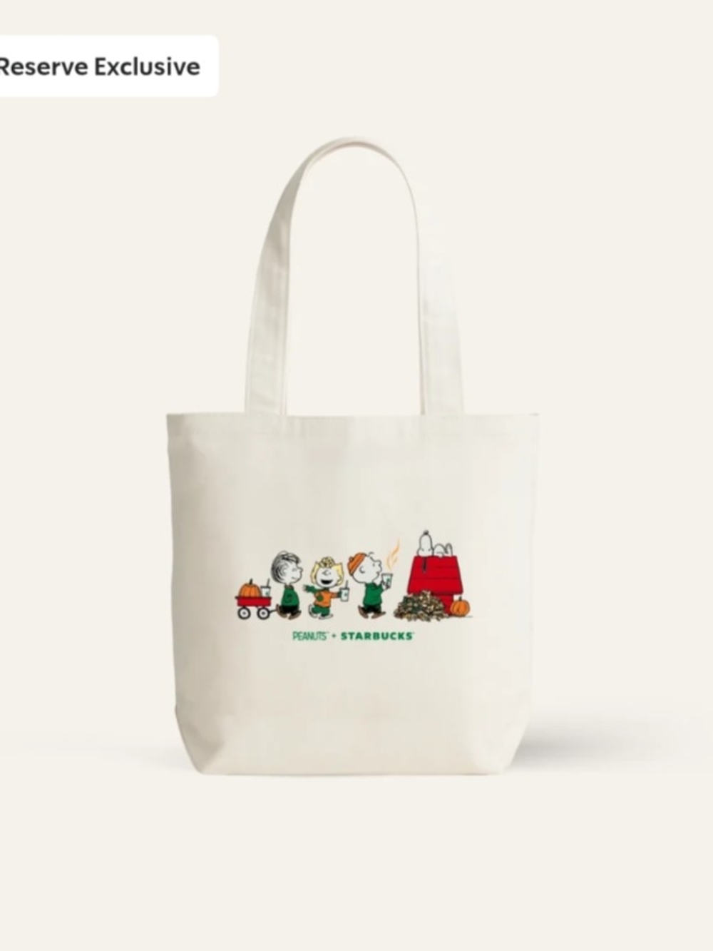 Starbucks x Peanuts Canvas Tote Bag Reserve Exclusive BNWT